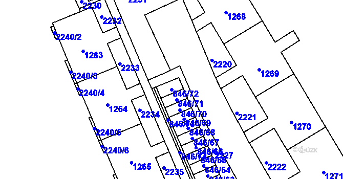 Parcela st. 846/72 v KÚ Kohoutovice, Katastrální mapa