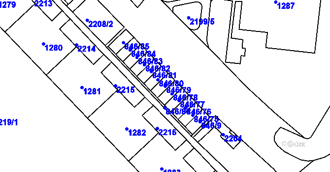 Parcela st. 846/79 v KÚ Kohoutovice, Katastrální mapa