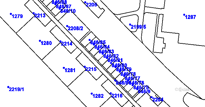 Parcela st. 846/82 v KÚ Kohoutovice, Katastrální mapa