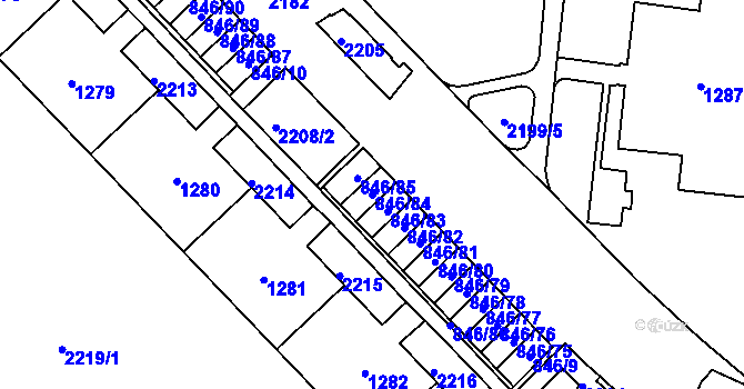 Parcela st. 846/84 v KÚ Kohoutovice, Katastrální mapa