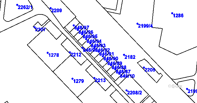 Parcela st. 846/91 v KÚ Kohoutovice, Katastrální mapa