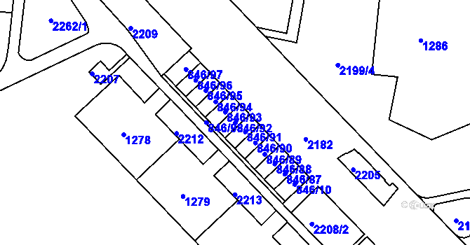 Parcela st. 846/92 v KÚ Kohoutovice, Katastrální mapa