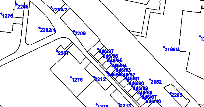 Parcela st. 846/96 v KÚ Kohoutovice, Katastrální mapa