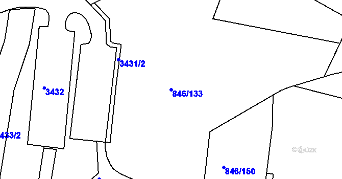 Parcela st. 846/133 v KÚ Kohoutovice, Katastrální mapa
