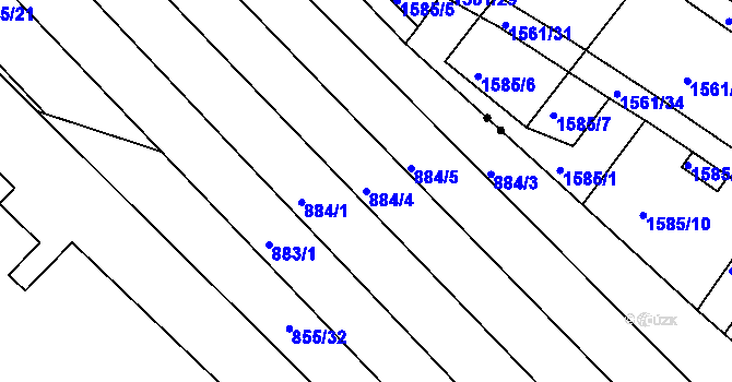 Parcela st. 884/4 v KÚ Kohoutovice, Katastrální mapa