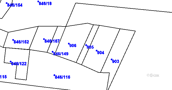 Parcela st. 905 v KÚ Kohoutovice, Katastrální mapa