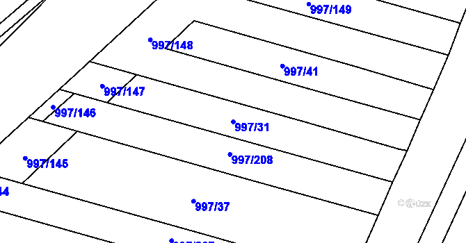 Parcela st. 997/31 v KÚ Kohoutovice, Katastrální mapa