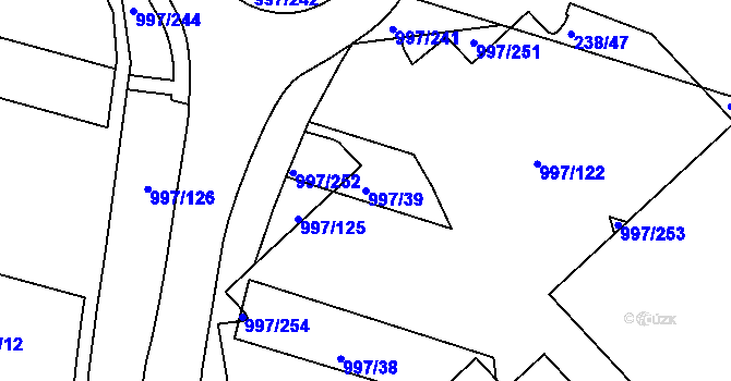 Parcela st. 997/39 v KÚ Kohoutovice, Katastrální mapa