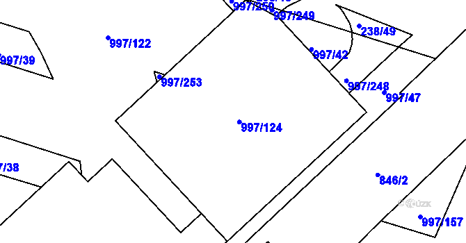 Parcela st. 997/40 v KÚ Kohoutovice, Katastrální mapa