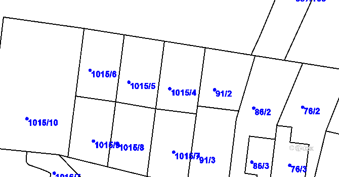 Parcela st. 1015/4 v KÚ Kohoutovice, Katastrální mapa