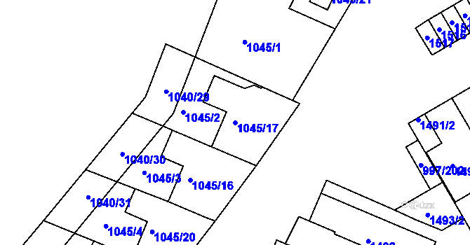 Parcela st. 1045/17 v KÚ Kohoutovice, Katastrální mapa
