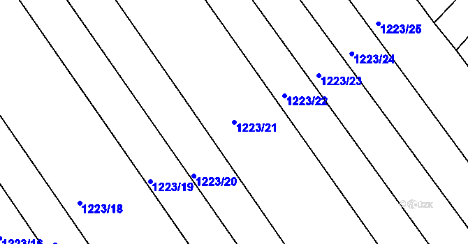 Parcela st. 1223/21 v KÚ Kohoutovice, Katastrální mapa