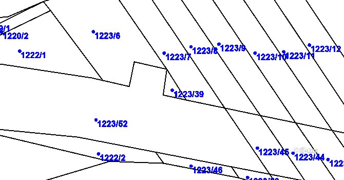 Parcela st. 1223/39 v KÚ Kohoutovice, Katastrální mapa