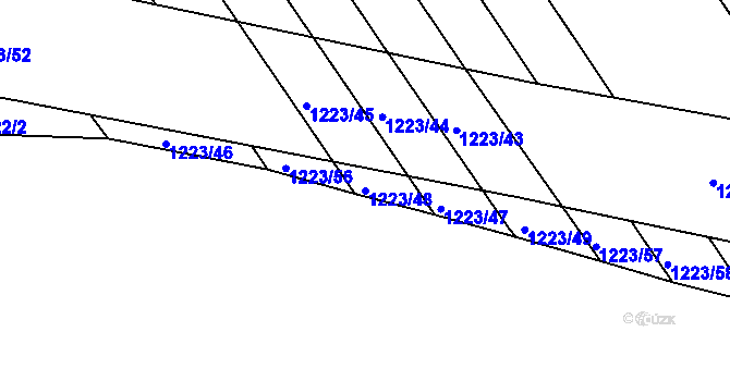 Parcela st. 1223/48 v KÚ Kohoutovice, Katastrální mapa