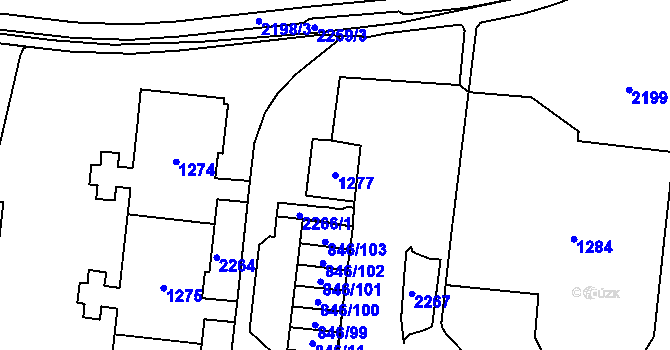 Parcela st. 1277 v KÚ Kohoutovice, Katastrální mapa