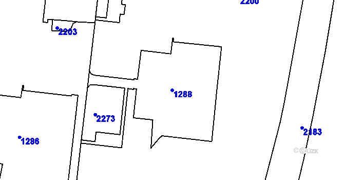 Parcela st. 1288 v KÚ Kohoutovice, Katastrální mapa