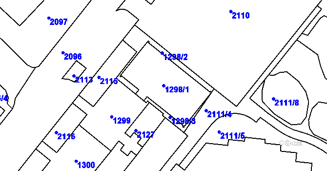 Parcela st. 1298/1 v KÚ Kohoutovice, Katastrální mapa