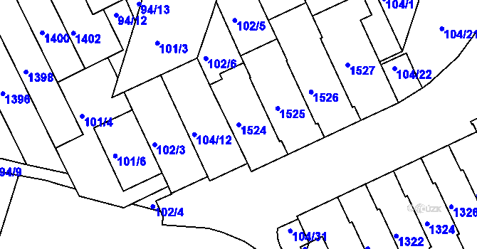 Parcela st. 1524 v KÚ Kohoutovice, Katastrální mapa