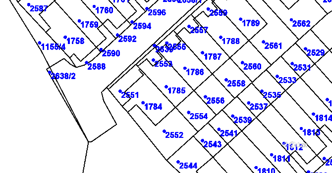 Parcela st. 1785 v KÚ Kohoutovice, Katastrální mapa
