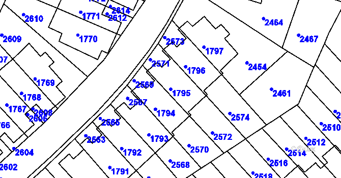 Parcela st. 1795 v KÚ Kohoutovice, Katastrální mapa