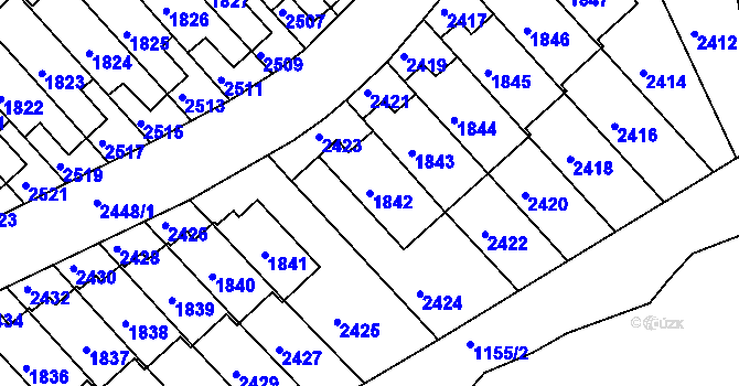 Parcela st. 1842 v KÚ Kohoutovice, Katastrální mapa