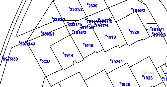 Parcela st. 1916 v KÚ Kohoutovice, Katastrální mapa