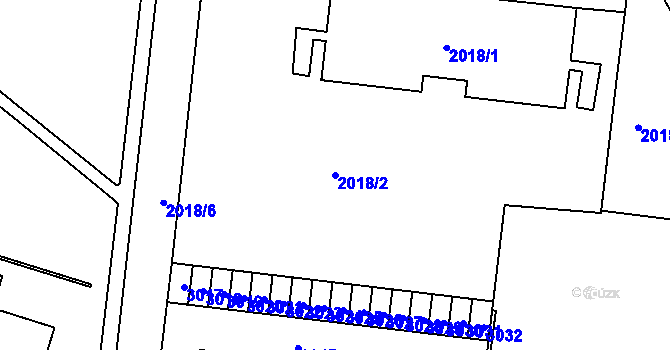 Parcela st. 2018/2 v KÚ Kohoutovice, Katastrální mapa