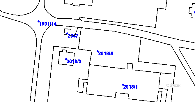 Parcela st. 2018/4 v KÚ Kohoutovice, Katastrální mapa
