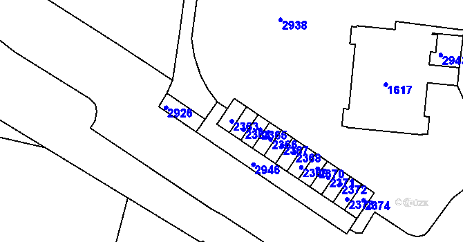 Parcela st. 2363 v KÚ Kohoutovice, Katastrální mapa