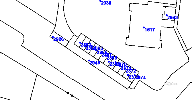 Parcela st. 2366 v KÚ Kohoutovice, Katastrální mapa