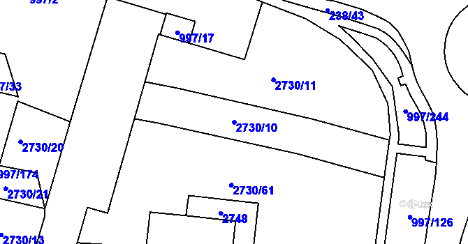 Parcela st. 2730/10 v KÚ Kohoutovice, Katastrální mapa