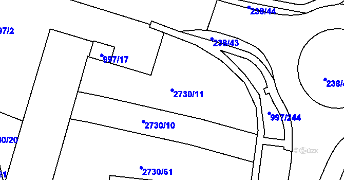 Parcela st. 2730/11 v KÚ Kohoutovice, Katastrální mapa