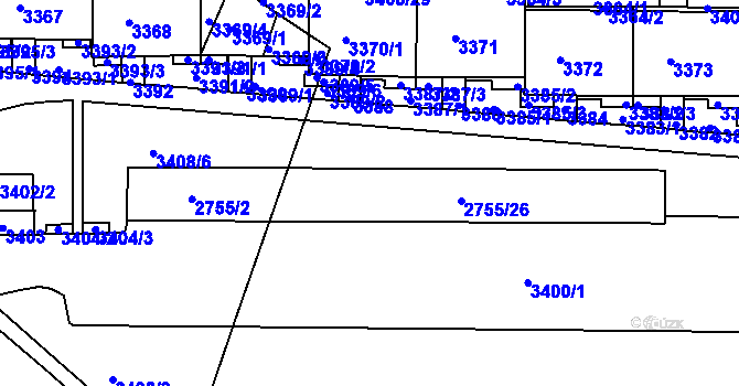 Parcela st. 2755/13 v KÚ Kohoutovice, Katastrální mapa