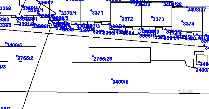 Parcela st. 2755/19 v KÚ Kohoutovice, Katastrální mapa