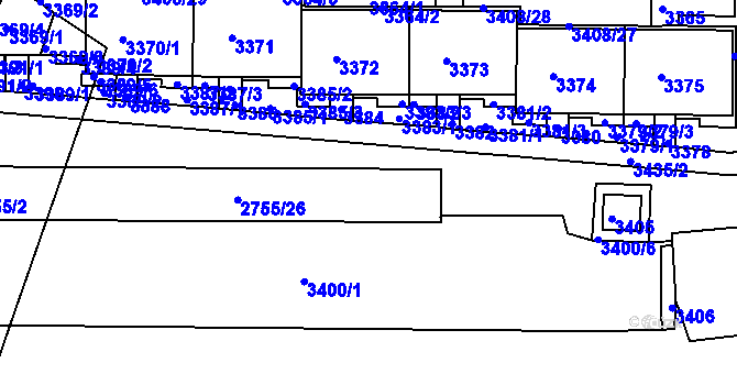 Parcela st. 2755/23 v KÚ Kohoutovice, Katastrální mapa