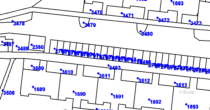 Parcela st. 2764 v KÚ Kohoutovice, Katastrální mapa