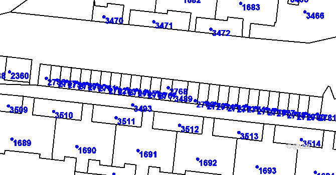 Parcela st. 2768 v KÚ Kohoutovice, Katastrální mapa