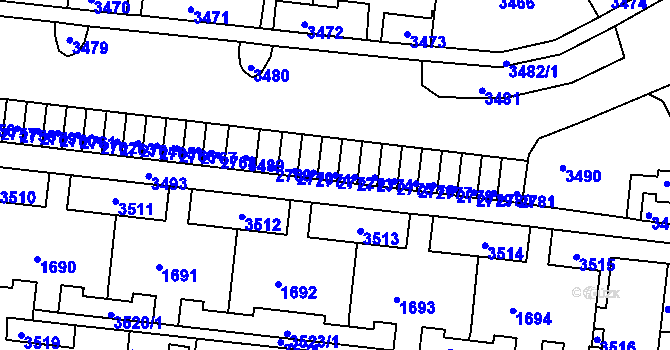 Parcela st. 2772 v KÚ Kohoutovice, Katastrální mapa