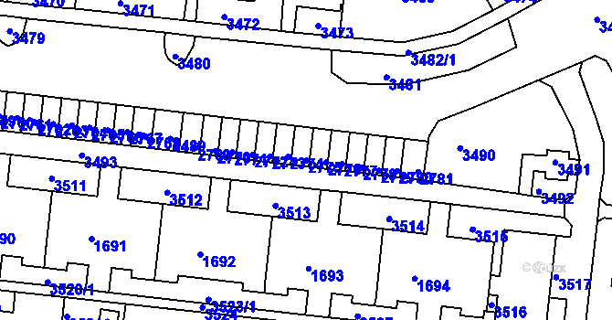 Parcela st. 2775 v KÚ Kohoutovice, Katastrální mapa