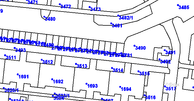 Parcela st. 2777 v KÚ Kohoutovice, Katastrální mapa