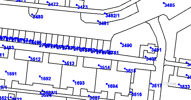 Parcela st. 2779 v KÚ Kohoutovice, Katastrální mapa