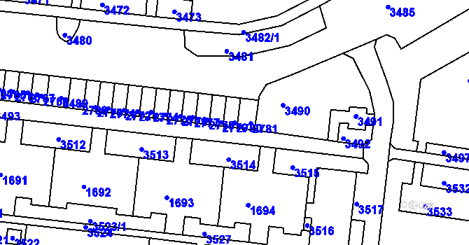 Parcela st. 2780 v KÚ Kohoutovice, Katastrální mapa