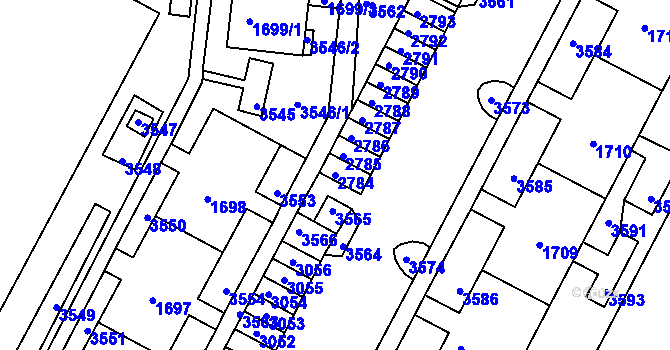 Parcela st. 2784 v KÚ Kohoutovice, Katastrální mapa