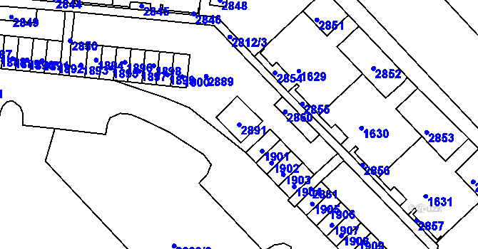 Parcela st. 2891 v KÚ Kohoutovice, Katastrální mapa