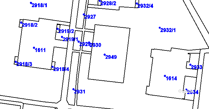 Parcela st. 2949 v KÚ Kohoutovice, Katastrální mapa