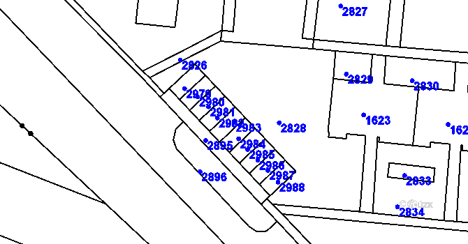 Parcela st. 2983 v KÚ Kohoutovice, Katastrální mapa