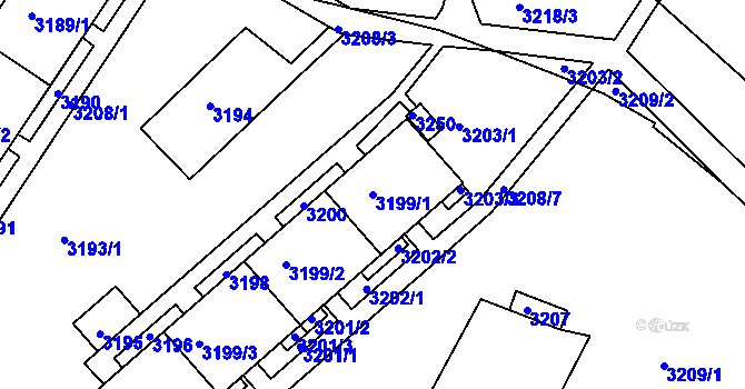 Parcela st. 3199/1 v KÚ Kohoutovice, Katastrální mapa