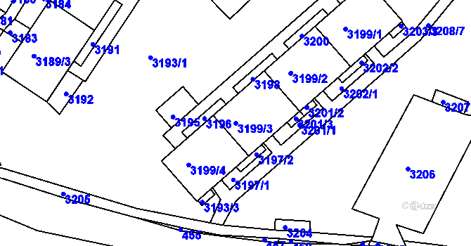 Parcela st. 3199/3 v KÚ Kohoutovice, Katastrální mapa