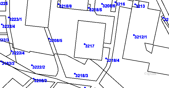 Parcela st. 3217 v KÚ Kohoutovice, Katastrální mapa
