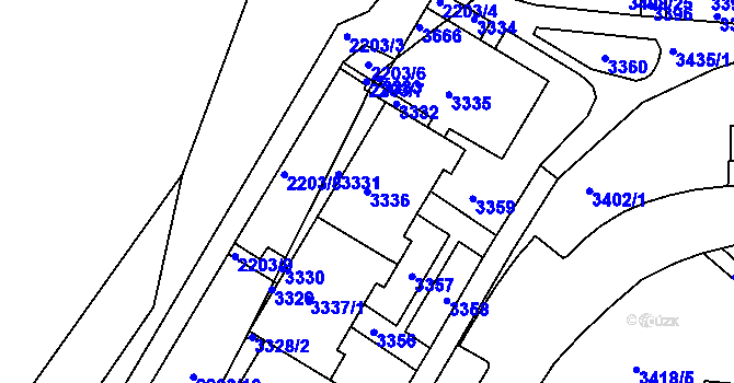 Parcela st. 3336 v KÚ Kohoutovice, Katastrální mapa